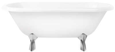 Casa Padrino baignoire Art Nouveau blanc / argent 170 cm - Baignoire autoportante style rétro