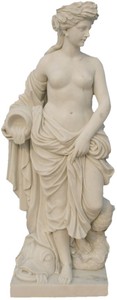 Casa Padrino escultura decorativa de jardín de mármol Art Nouveau mujer beige A. 180 cm