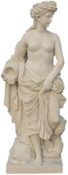 Casa Padrino Jugendstil Marmor Skulptur Figur Frau Beige