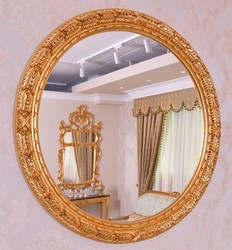 Casa Padrino specchio barocco di lusso oro Ø 108 cm - Specchio da parete rotondo in stile barocco - Fatto in Italia