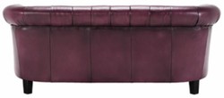 Casa Padrino canapé Chesterfield de luxe en cuir véritable violet / noir 160 cm - Meubles en cuir véritable
