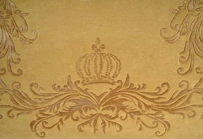 Pompöös by Casa Padrino Luxus Barock Teppich Krone von Harald Glööckler Gold 200 x 300 cm