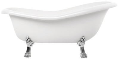 Casa Padrino Art Nouveau bathtub white / silver 168 cm - Freestanding retro style bathtub