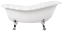 Casa Padrino vasca da bagno Art Nouveau bianco / argento 168 cm - Vasca da bagno autoportante in stile retrò