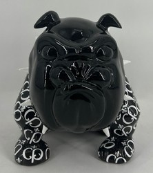 Casa Padrino Luxus Deko Figur Skulptur Hund Bulldogge Schwarz Weiß