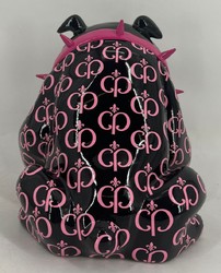Casa Padrino figura decorativa de lujo perro bulldog negro / rosa 20 cm - Escultura decorativa