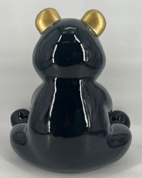 Casa Padrino Luxus Deko Figur Skulptur Boxer Teddybär Schwarz Gold