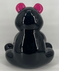 Casa Padrino Luxus Deko Figur Skulptur Boxer Teddybär Schwarz Lila