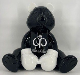 Casa Padrino Luxus Deko Figur Skulptur Boxer Teddybär Schwarz Weiß