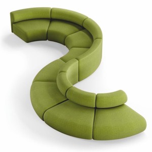 Casa Padrino canapé de luxe vert 590 cm - Canapé modulable incurvé 8 pièces - Meubles d'hôtel