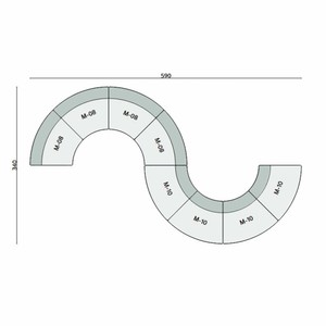 Casa Padrino Luxus Sofa Grün 590 cm - Gebogenes Modulares 8 Teiliges Sofa - Hotel Möbel