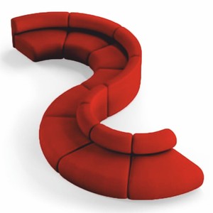 Casa Padrino canapé de luxe rouge 590 cm - Canapé modulable incurvé 8 pièces - Meubles d'hôtel