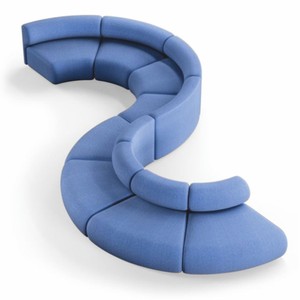 Casa Padrino sofá de lujo azul 590 cm - Sofá modular curvo de 8 piezas - Muebles de hoteles