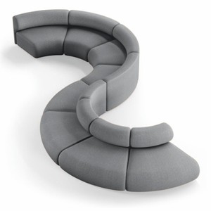 Casa Padrino canapé de luxe gris 590 cm - Canapé modulable incurvé 8 pièces - Meubles d'hôtel