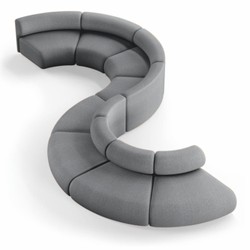 Casa Padrino luxury sofa gray 590 cm - Curved modular 8-piece sofa - Hotel furniture