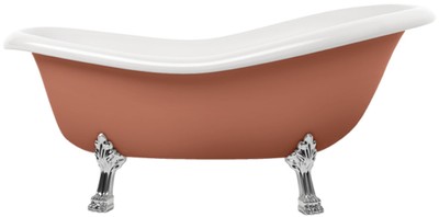 Casa Padrino Art Nouveau bathtub brown / white / silver 168 cm - Freestanding retro style bathtub