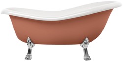 Casa Padrino Art Nouveau bathtub brown / white / silver 168 cm - Freestanding retro style bathtub