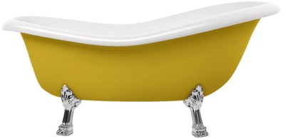 Casa Padrino Art Nouveau bathtub green / white / silver 168 cm - Freestanding retro style bathtub