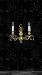 Casa Padrino lámpara de pared doble de cristal barroco de lujo oro 33 cm