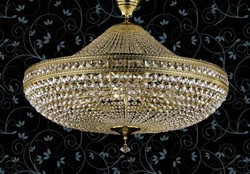 Casa Padrino luxury baroque crystal ceiling lamp brass Ø 80 cm - Baroque style ceiling lamp