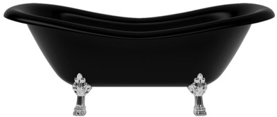 Casa Padrino Art Nouveau bathtub black / silver 188 cm - Freestanding retro style bathtub