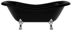 Freistehende Jugendstil Retro Stil Badewanne Schwarz Silber