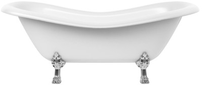 Casa Padrino Art Nouveau bathtub white / silver 188 cm - Freestanding retro style bathtub