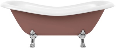 Casa Padrino Art Nouveau bathtub brown / white / silver 188 cm - Freestanding retro style bathtub