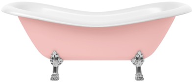 Casa Padrino Art Nouveau bathtub pink / white / silver 188 cm - Freestanding retro style bathtub