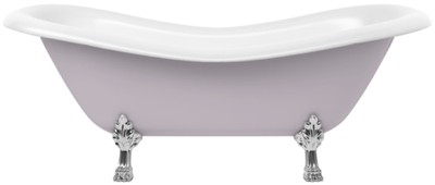 Casa Padrino Art Nouveau bathtub gray / white / silver 188 cm - Freestanding retro style bathtub