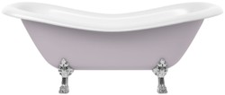 Casa Padrino Art Nouveau bathtub gray / white / silver 188 cm - Freestanding retro style bathtub