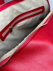Casa Padrino luxury genuine leather travel bag red / gold 50 cm - Made in Italy