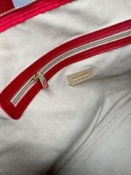 Casa Padrino luxury genuine leather travel bag red / gold 50 cm - Made in Italy