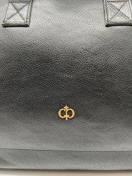 Casa Padrino borsa da viaggio di lusso in vera pelle nero / oro 50 cm - Fatto in Italia