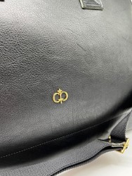 Casa Padrino borsa da viaggio di lusso in vera pelle nero / oro 50 cm - Fatto in Italia