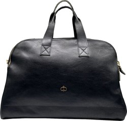 Casa Padrino borsa da viaggio di lusso in vera pelle nero / oro 50 cm - Fatto in Italia