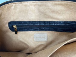 Casa Padrino Luxus Leder Echtleder Kosmetiktasche Schwarz Gold