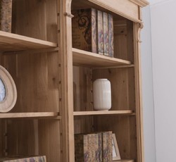 Casa Padrino armario de madera de roble de estilo campestre natural 223 x 51 x A. 228 cm - Muebles de madera maciza de estilo campestre