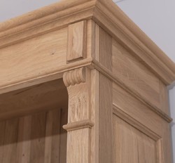 Casa Padrino armario de madera de roble de estilo campestre natural 223 x 51 x A. 228 cm - Muebles de madera maciza de estilo campestre