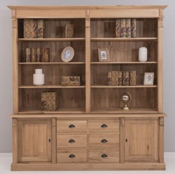 Casa Padrino armario de madera de roble de estilo campestre natural 223 x 51 x A. 228 cm - Muebles de madera maciza de estilo campestre