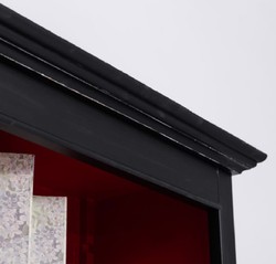 Landhausstil Massivholz Bücherschrank Regalschrank Schwarz Rot