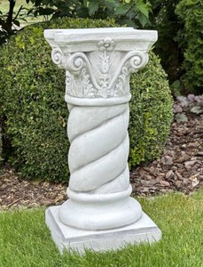 Casa Padrino colonna decorativa da giardino barocco grigio A. 70 cm - Decorazione giardino in stile barocco