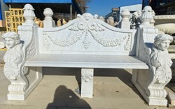 Casa Padrino banc de jardin baroque de luxe en marbre gris 183 cm - Meubles de jardin baroques