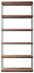 Casa Padrino armoire étagère de luxe en métal avec étagères rustiques en chêne noir / marron H. 230 cm