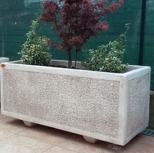 Casa Padrino vaso da fiori grigio 92 x 35 x A. 40 cm - Vaso per piante rettangolare