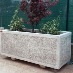 Garten Terrassen Park Stadt Blumenkübel Pflanzenkübel Grau