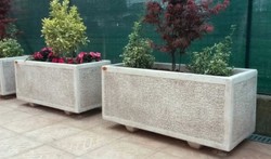 Garten Terrassen Park Stadt Blumenkübel Pflanzenkübel Grau