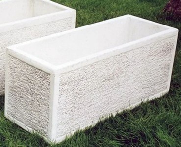 Casa Padrino vaso da fiori bianco 100 x 40 x A. 45 cm - Vaso per piante rettangolare