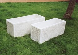 Casa Padrino pot de fleurs blanc 100 x 40 x H. 45 cm - Cache pot rectangulaire