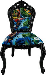 Casa Padrino chaise de salle à manger baroque de luxe avec design comique coloré / noir - Meubles de salle à manger baroques Casa Padrino chaise de salle à manger baroque de luxe avec design comique coloré / noir - Meubles de salle à manger baroques